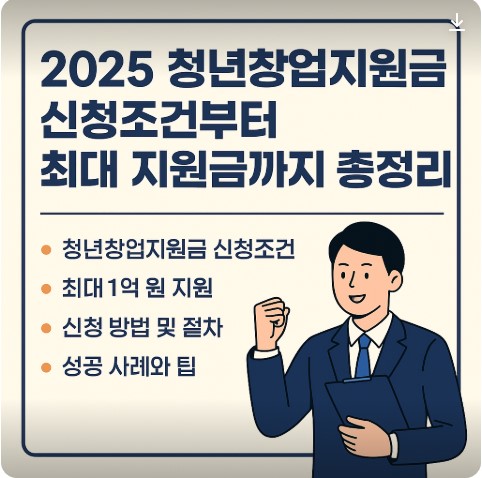 2025 청년창업지원금 신청조건부터 최대지원금까지 총정리관련 사진자료