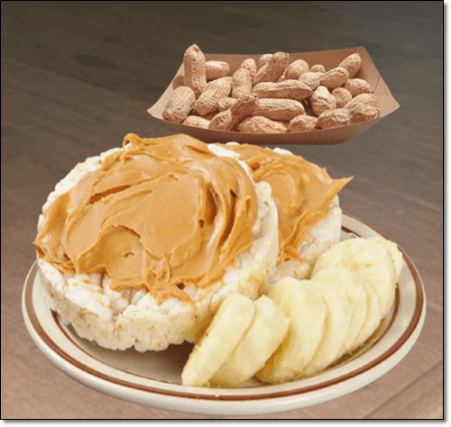 땅콩과 땅콩버터 바른 간식