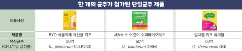 단일균주 어린이 프로바이오틱스추천