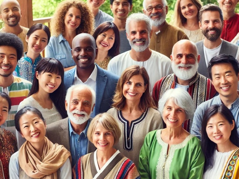 중년의 세계 각국의 사람들