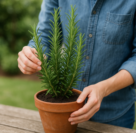 로즈마리 키우는 사진