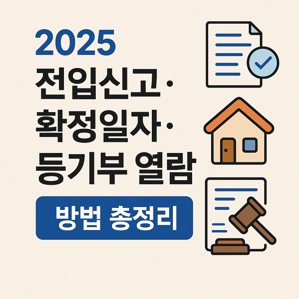 2025 전입신고·확정일자·등기부 열람 방법 총정리