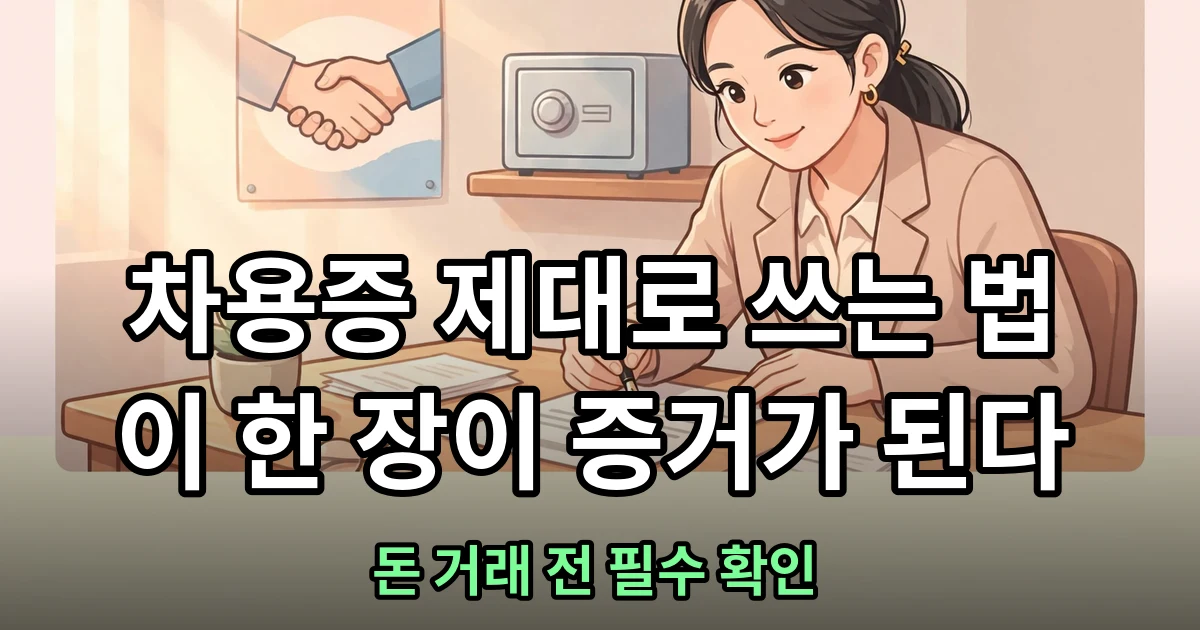 차용증 양식과 작성법 필수 항목 정리
