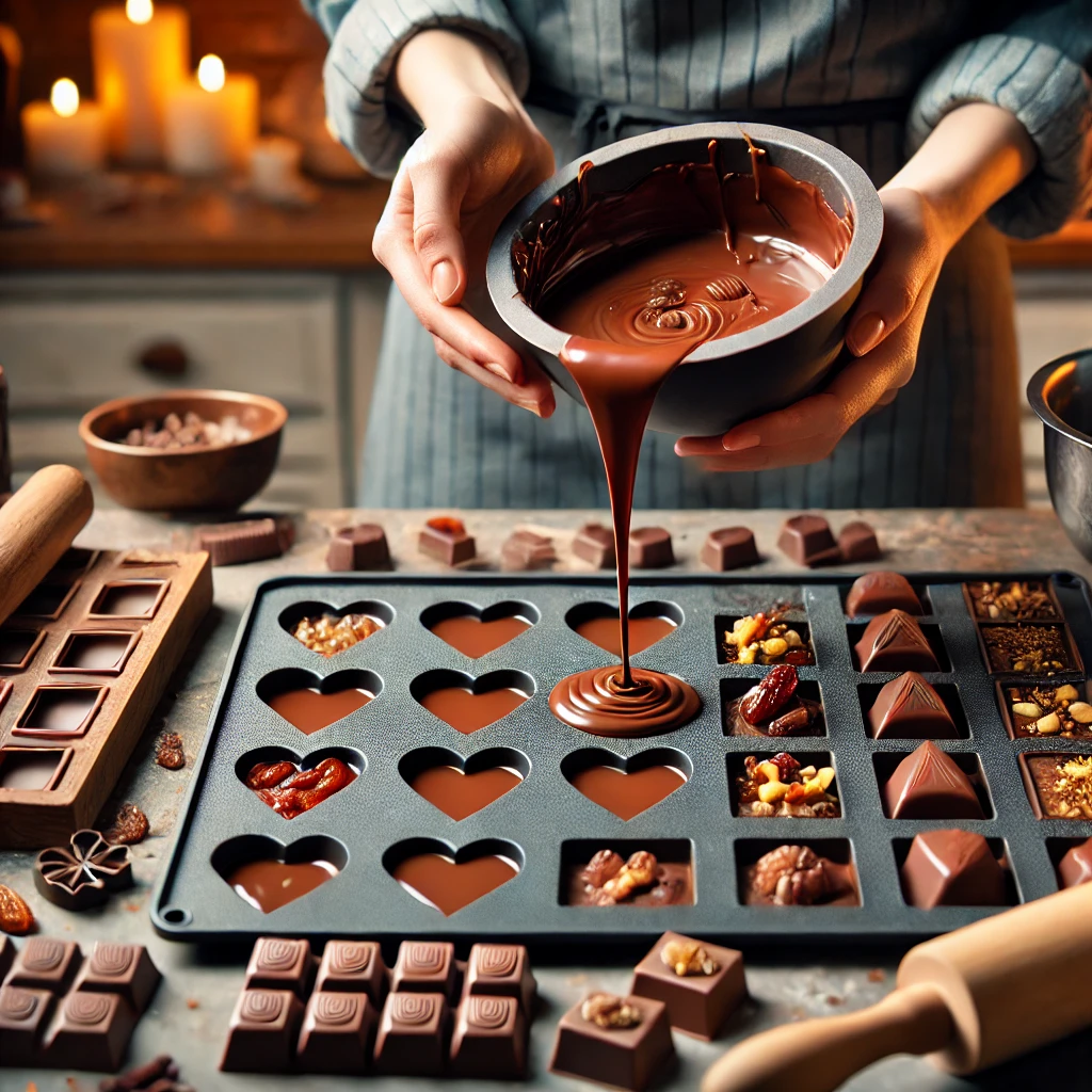 초콜릿을 만들고 있는 사진