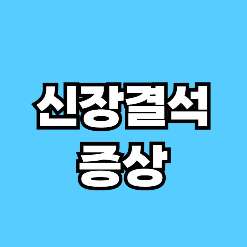 신장 결석 증상
