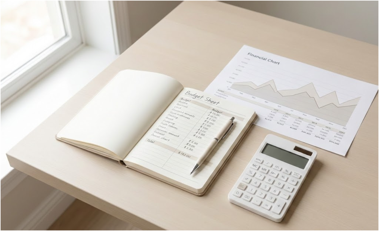 지출 금액을 정리해 놓은 다이어리 이미지