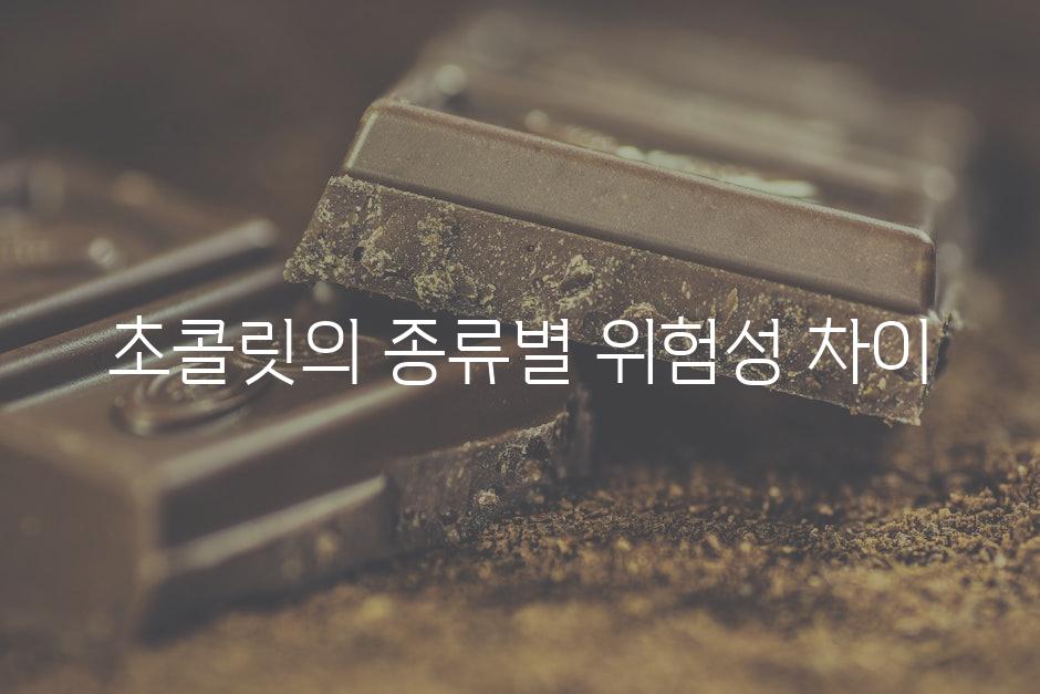 초콜릿의 종류별 위험성 차이