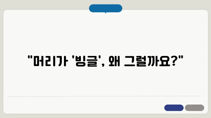 머리 어지럼증 원인