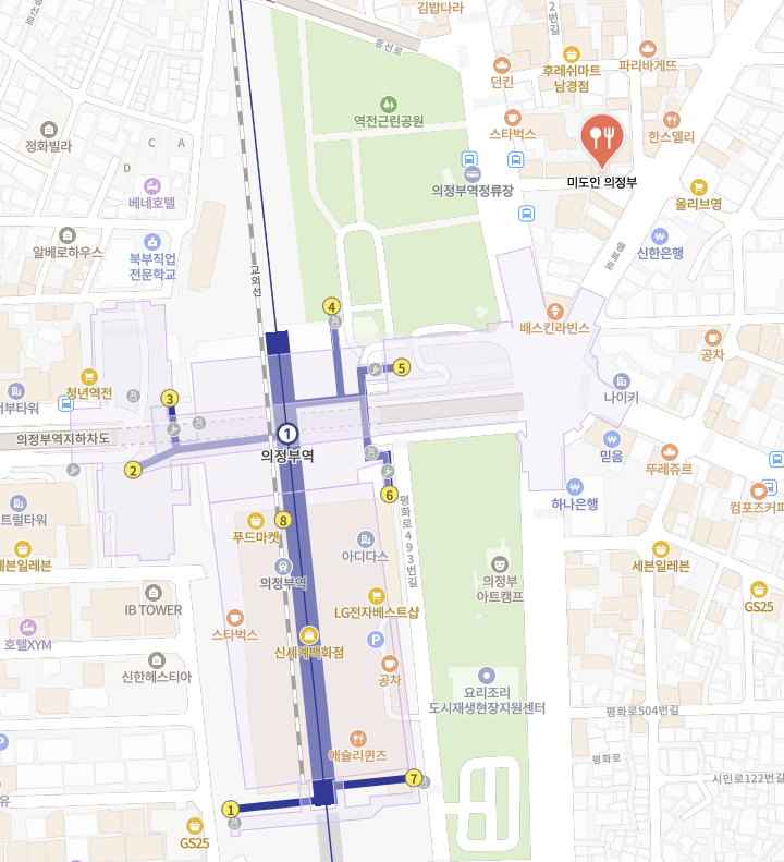 미도인 의정부 위치 네이버 지도 이미지