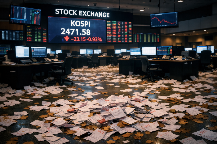 거래 대금 급감으로 한산해진 국내 주식 시장의 미래 모습.