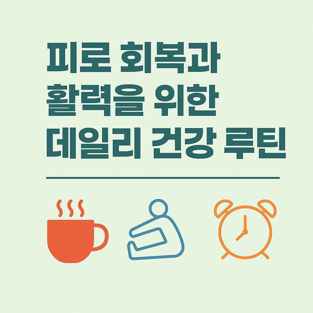 피로 회복과 활력을 위한 데일리 건강 루틴