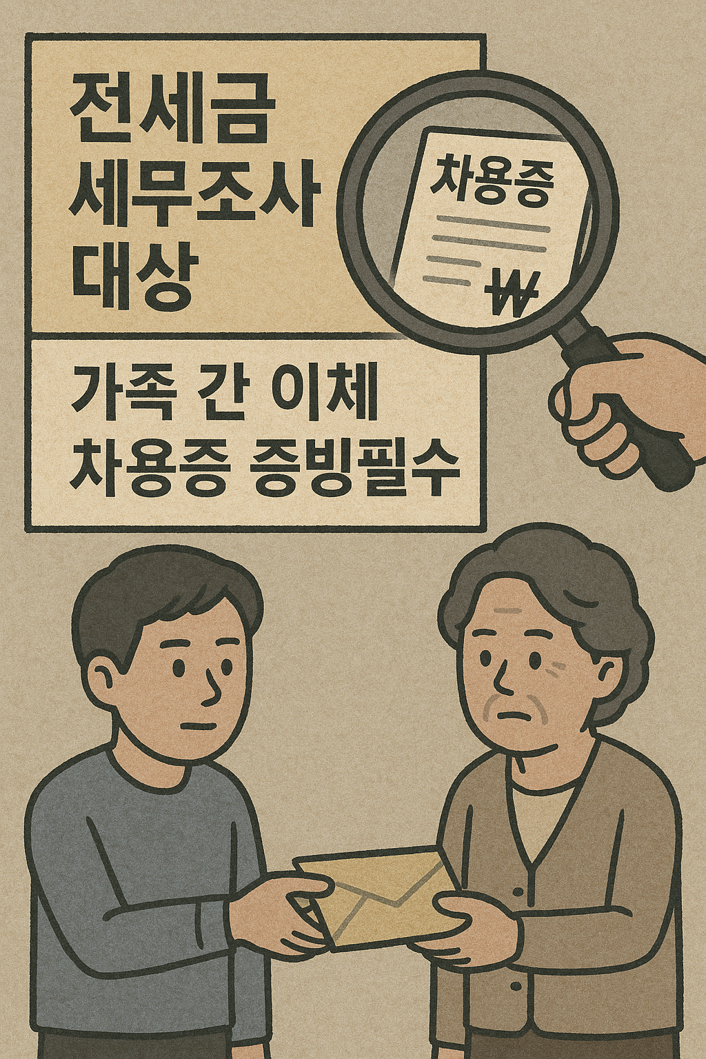 가족간에도 차용증 등 증빙 필수 세무조사대상 될 수 있다.