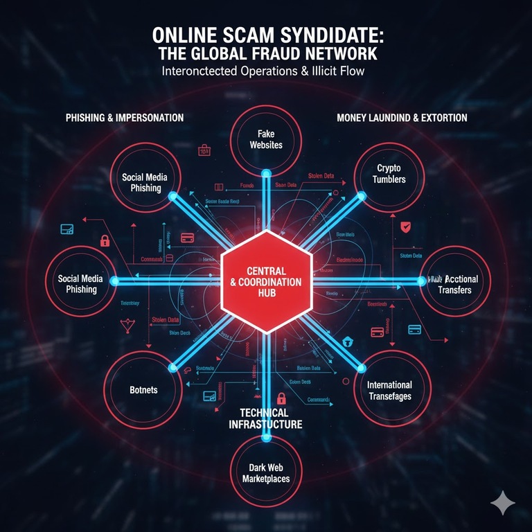 온라인 사기 조직의 복잡한 네트워크