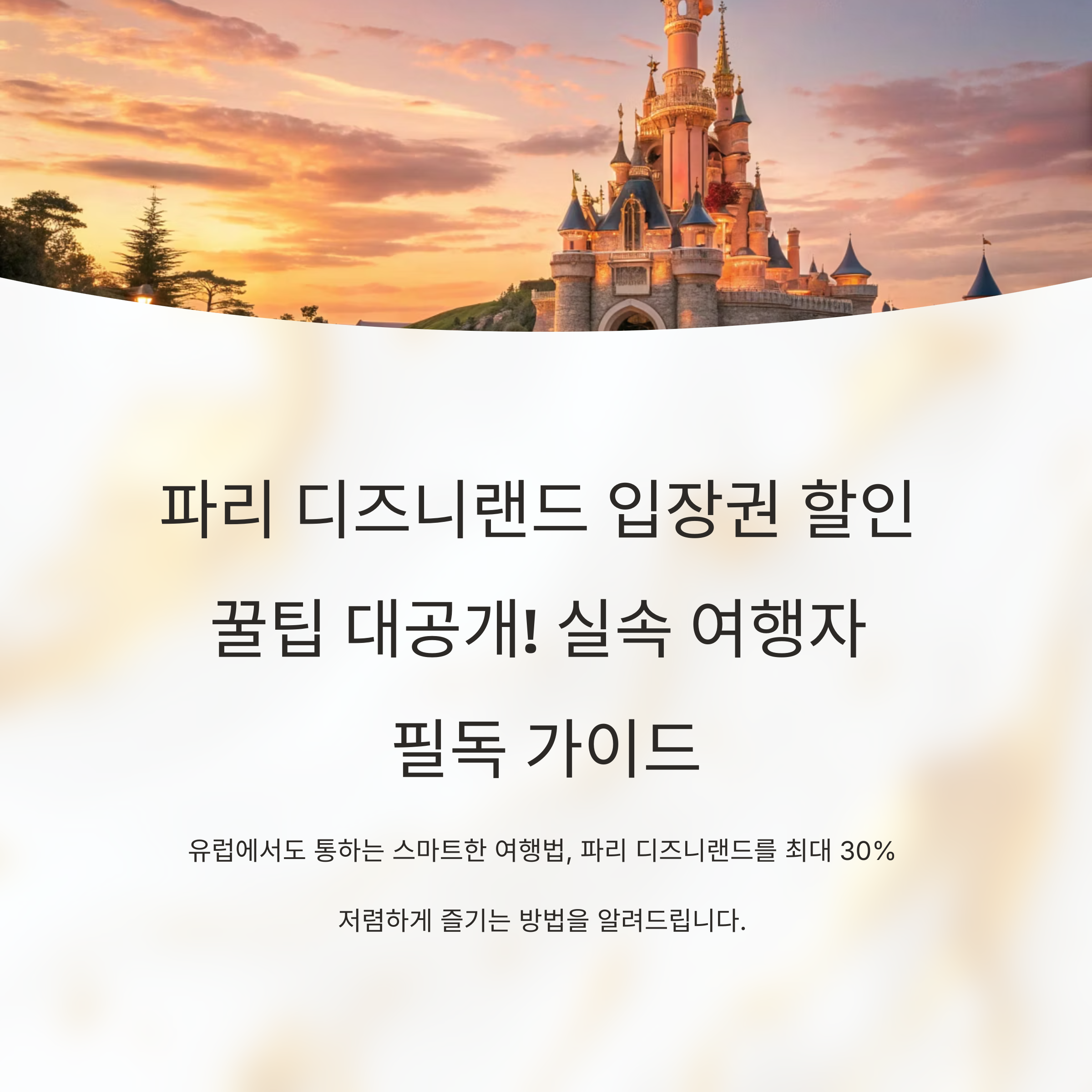 파리 디즈니랜드 입장권 할인 꿀팁 대공개! 실속 여행자 필독 가이드
