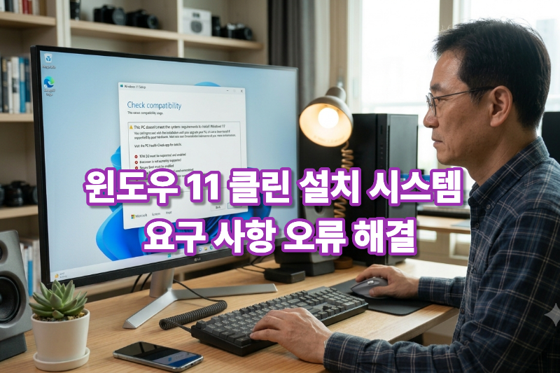 윈도우 11 클린 설치 중 이 PC는 시스템 요구 사항을 충족하지 않습니다 오류 해결 방법