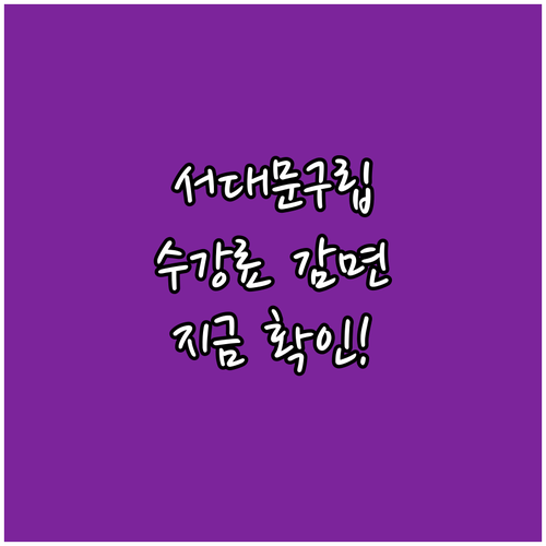 2025 서대문구립도서관 수강료 감면..