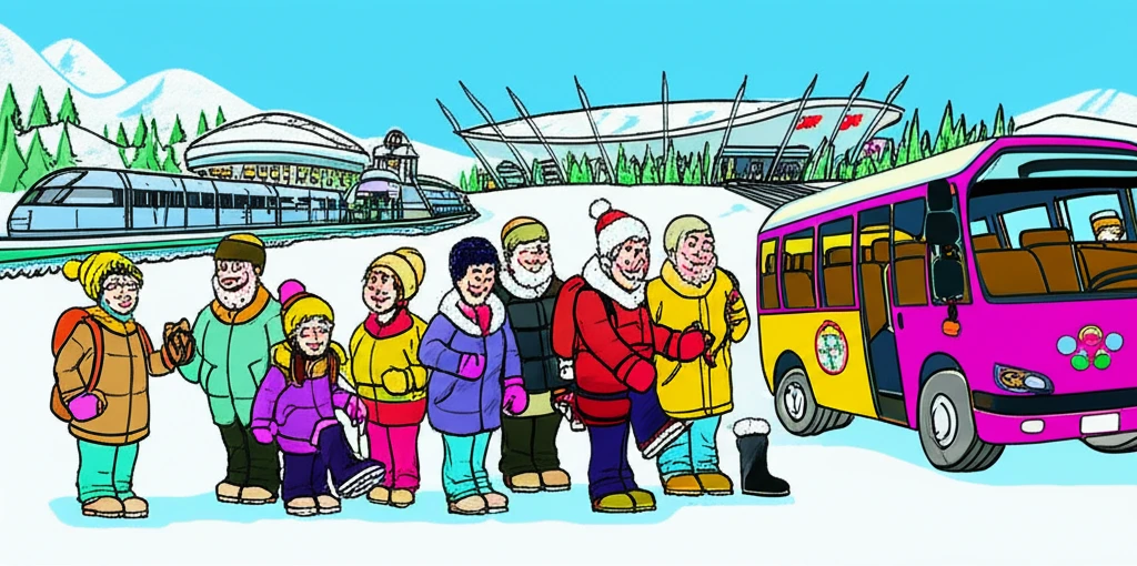 이탈리아 알프스 안톨츠 경기장 이동 ..