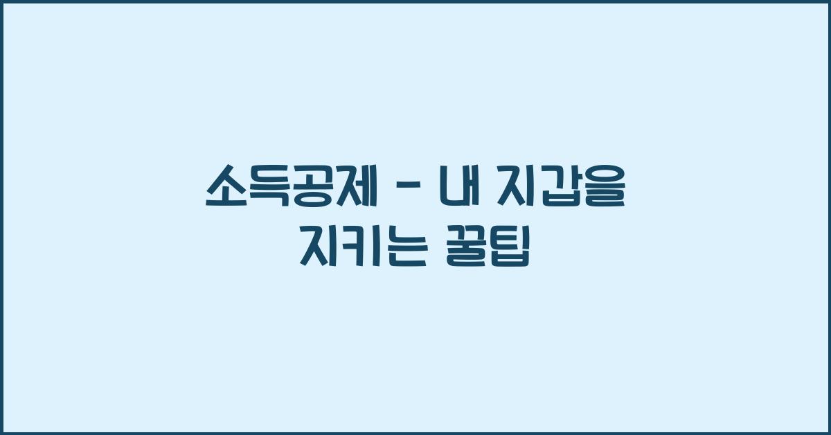 소득공제 -