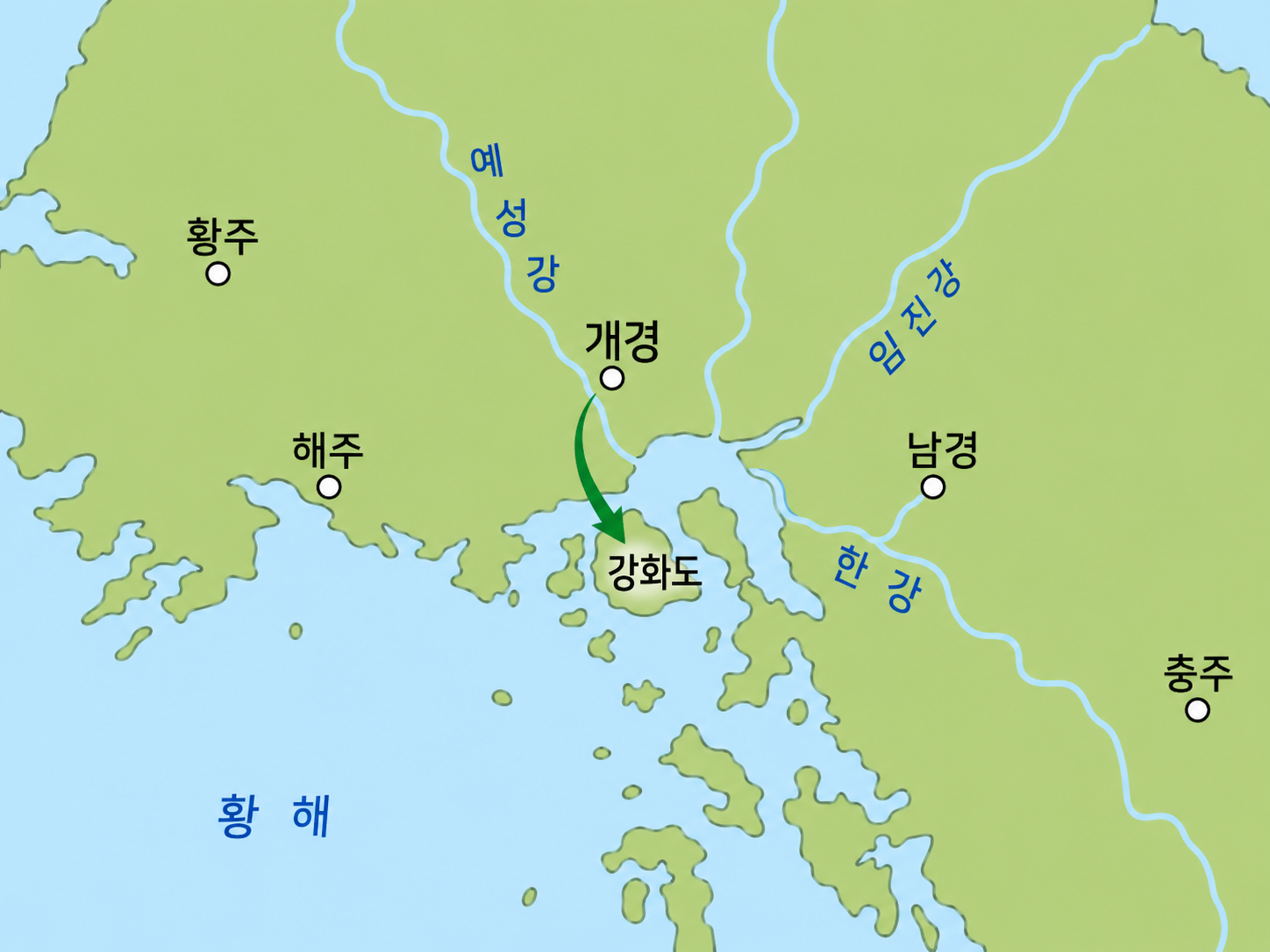 고려시대 강화도 천도이유 그림 지도