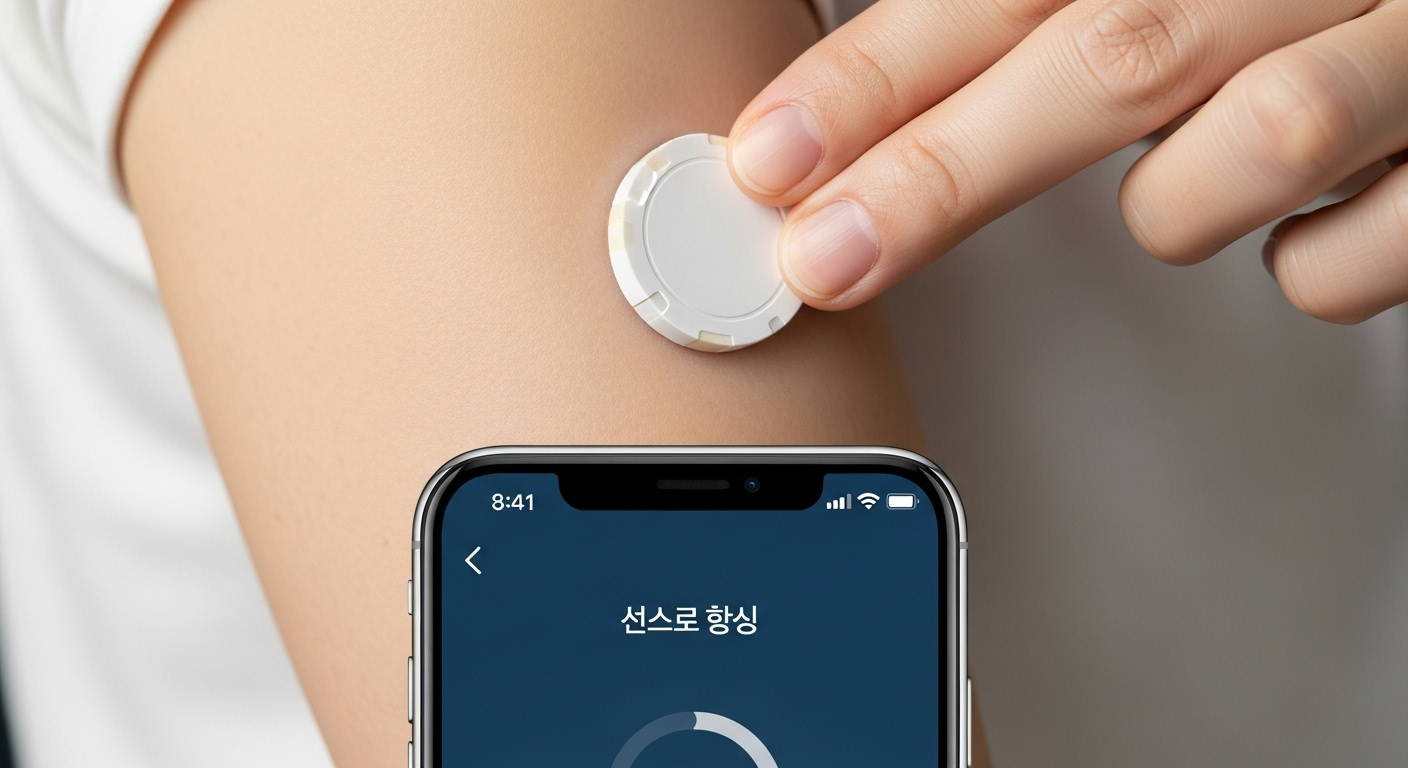 CGM 센서와 스마트폰 연결 과정 설명