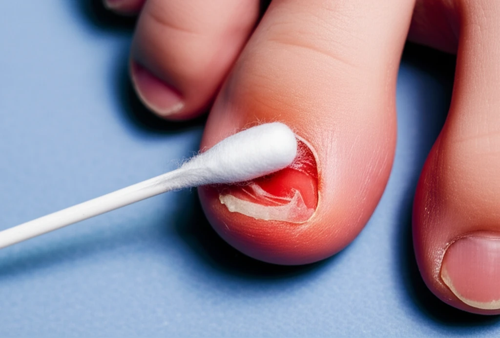 내성 발톱 자가 치료? 면봉 사용의 