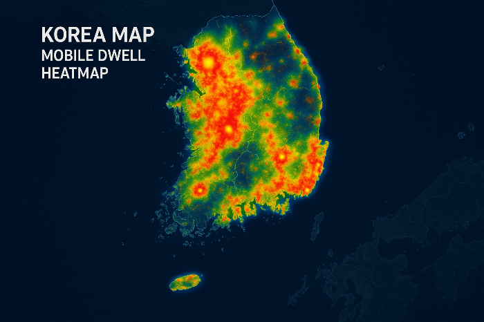 한국 모바일 체류시간 지도