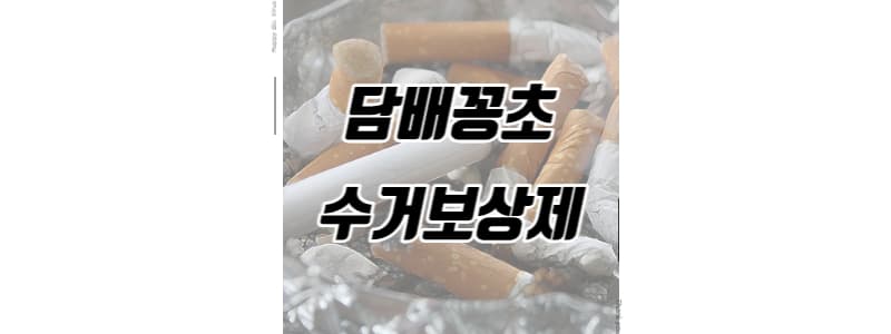 담배꽁초 수거보상제 썸네일 이미지