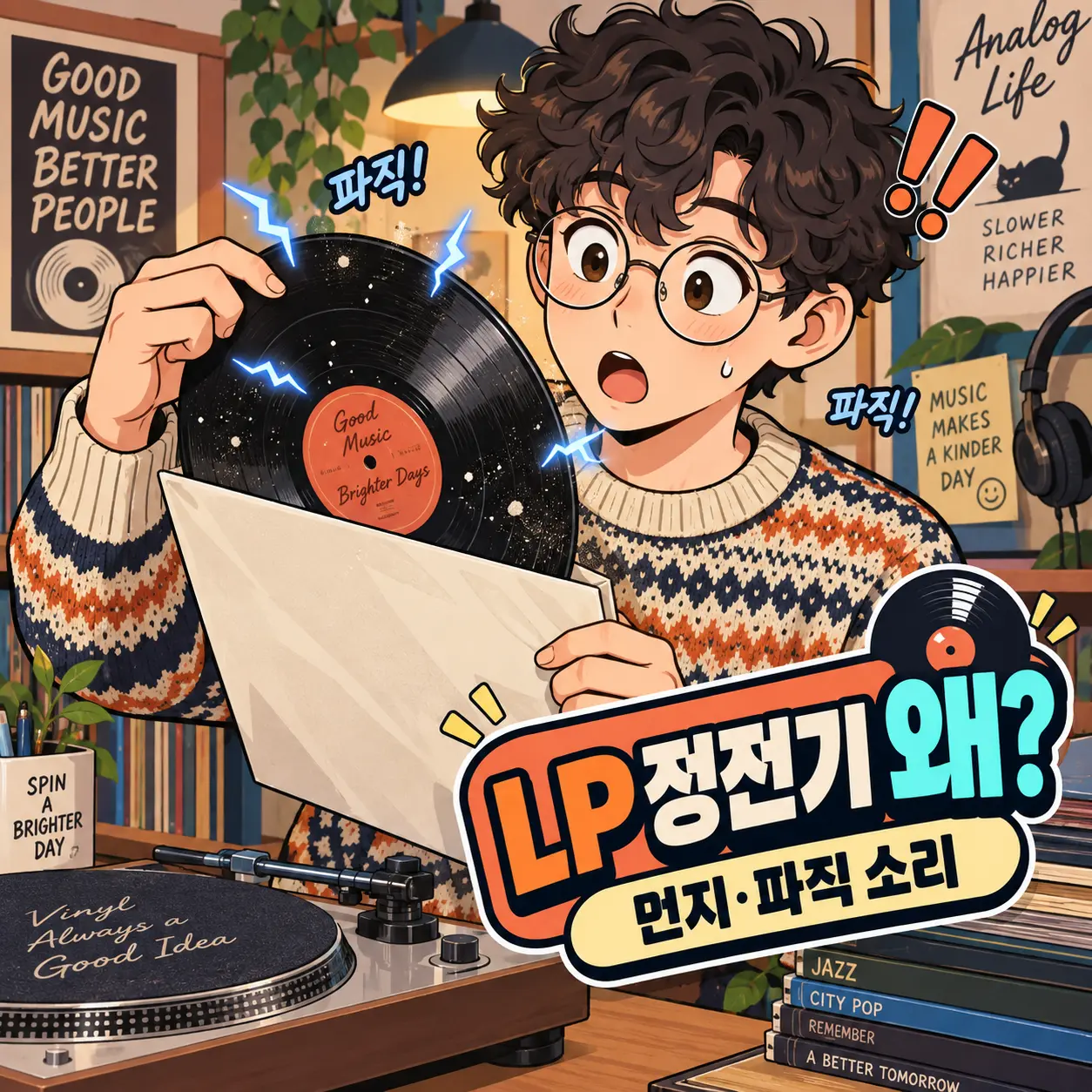 LP 레코드는 왜 닦아도 먼지가 다시 붙을까, 정전기가 잡음까지 만드는 과정
