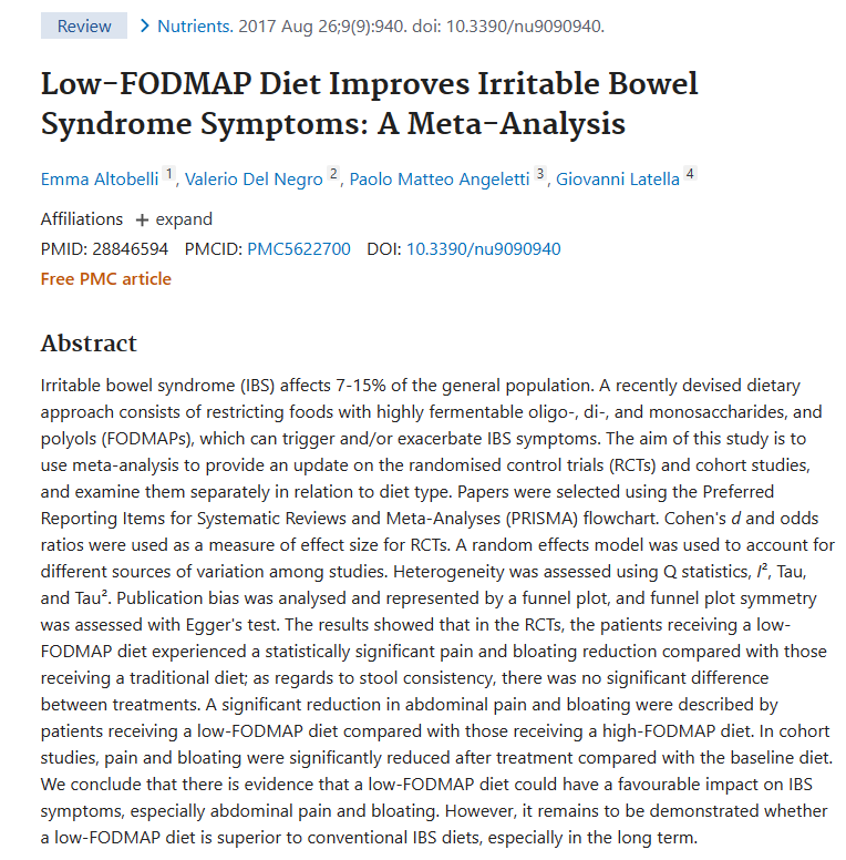 과민성대장증후군 대표 연구 논문