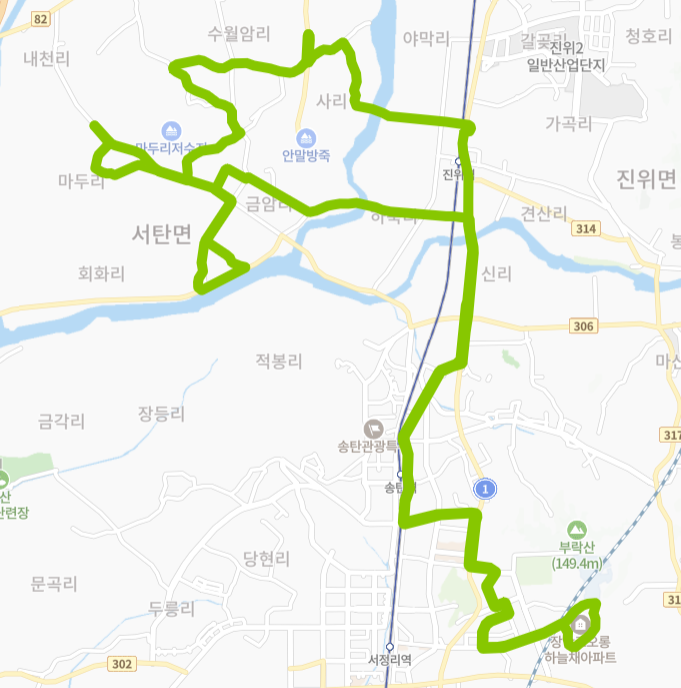 평택-88A번-버스-노선-지도