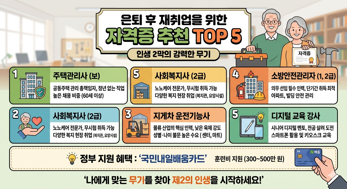 은퇴 후 재취업을 위한 자격증 추천 TOP 5