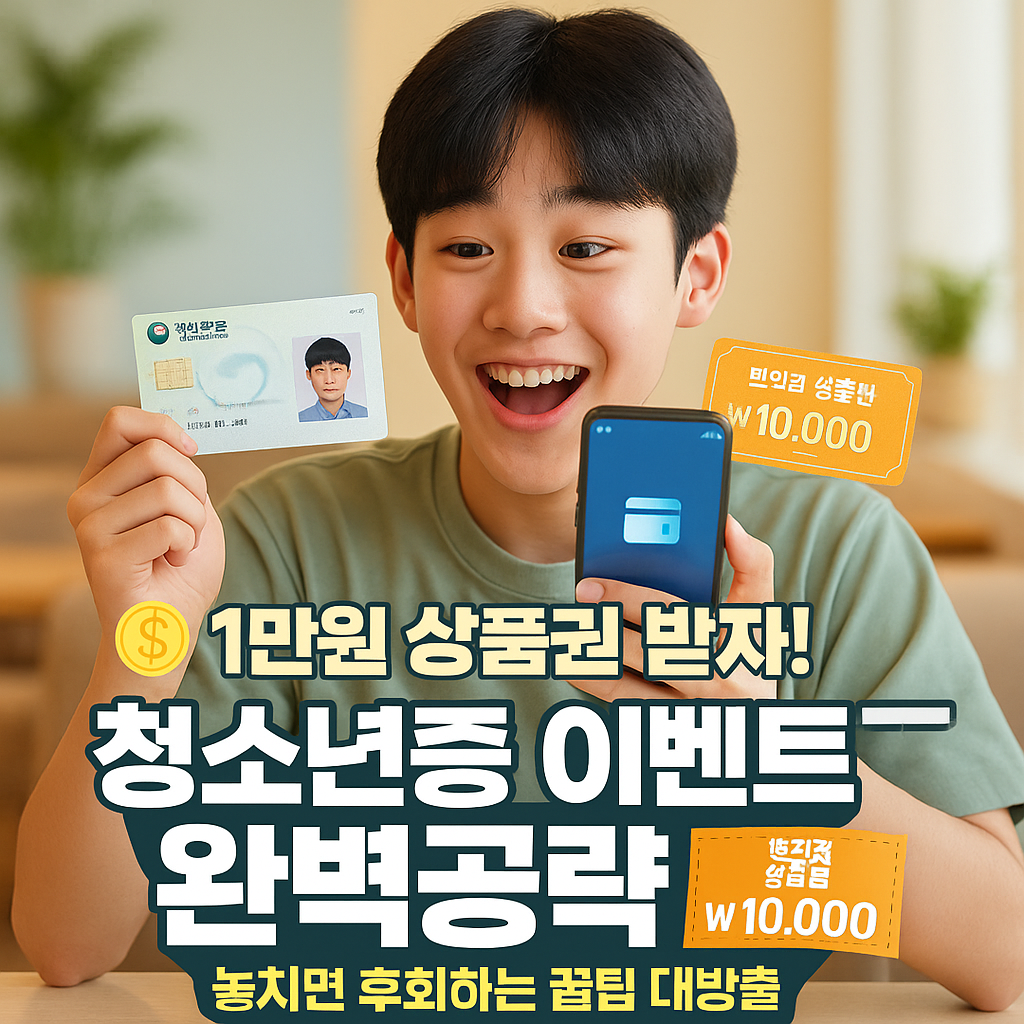 청소년증 상품권 이벤트 완벽 공략법