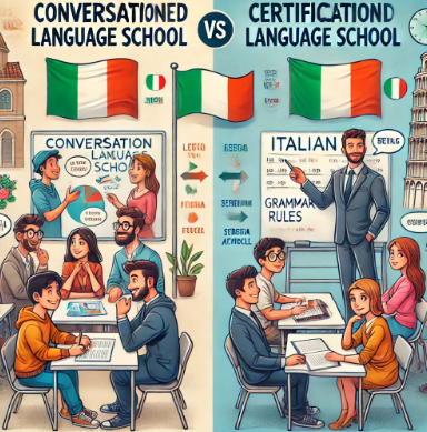 이탈리아어 회화 중심 어학원과 자격증 중심 어학원 비교 사진