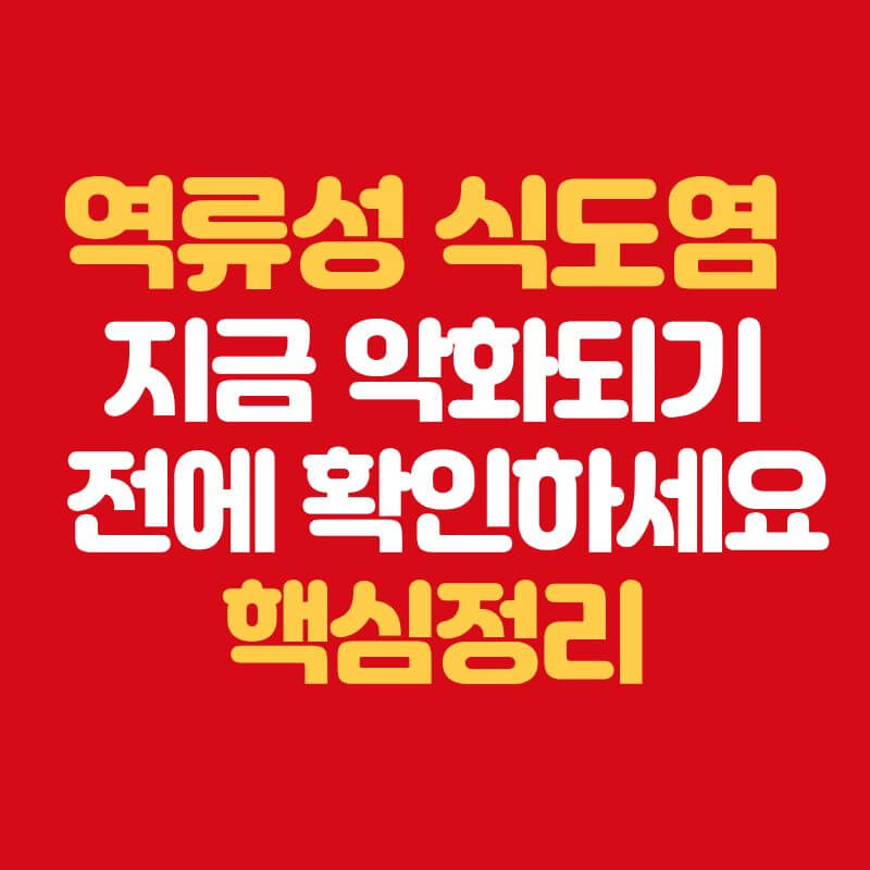 역류성 식도염 증상 : 놓치면 악화되는 초기 신호와 생활관리