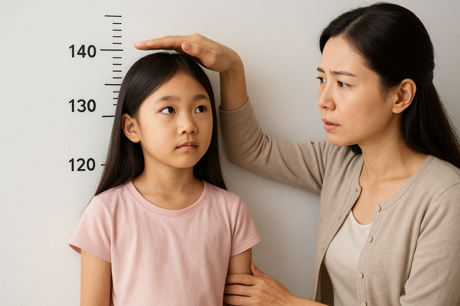 아이 키재는 모습