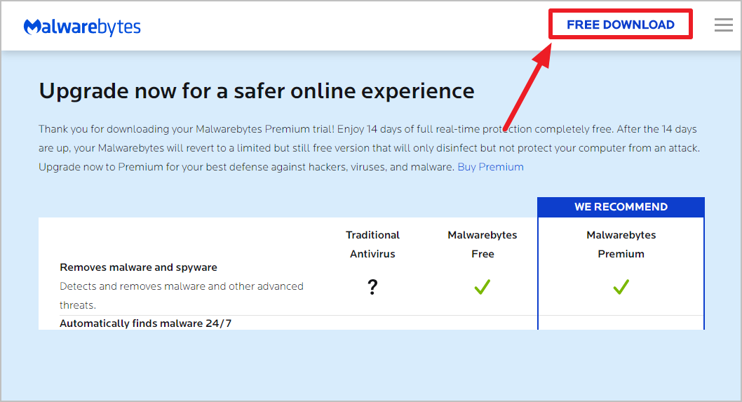 멀웨어 바이트 무료 다운로드