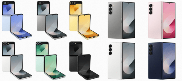 갤럭시Z폴드6와 플립6 색상