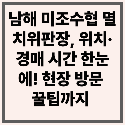남해 미조수협 멸치위판장, 위치·경매 시간 한눈에! 현장 방문 꿀팁까지