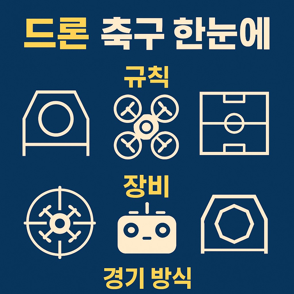 드론 축구 포스터: 규칙&middot;장비&middot;경기 방식 한눈에 보는 대표 이미지