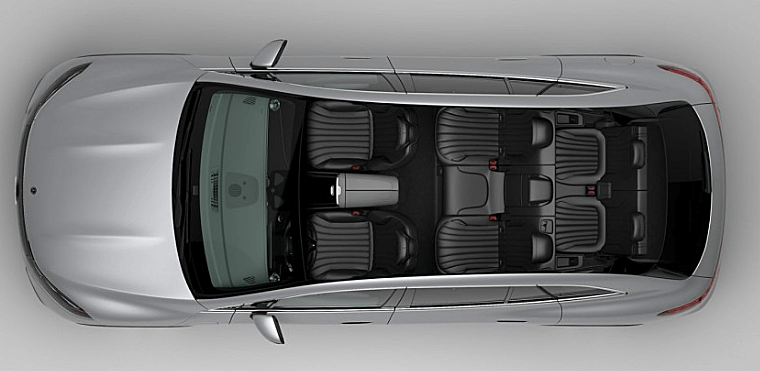 메르세데스-벤츠 럭셔리한 '더 뉴 EQS SUV' 자동차 공개 탑뷰