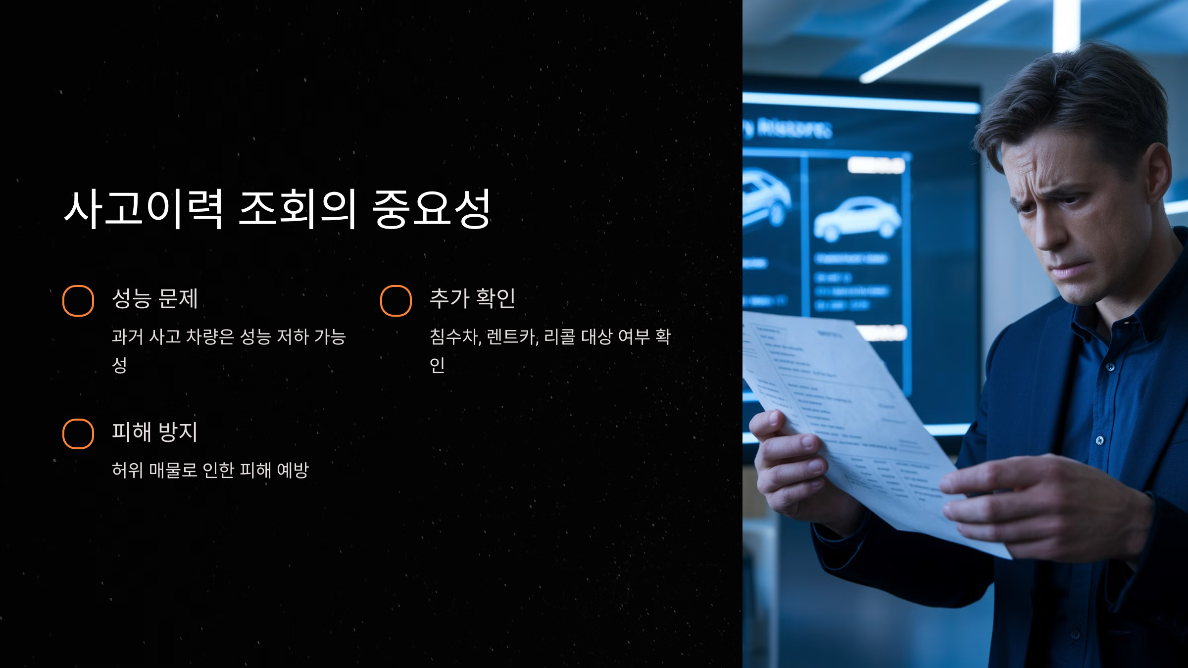 꼼꼼한 사고이력 조회가 필수