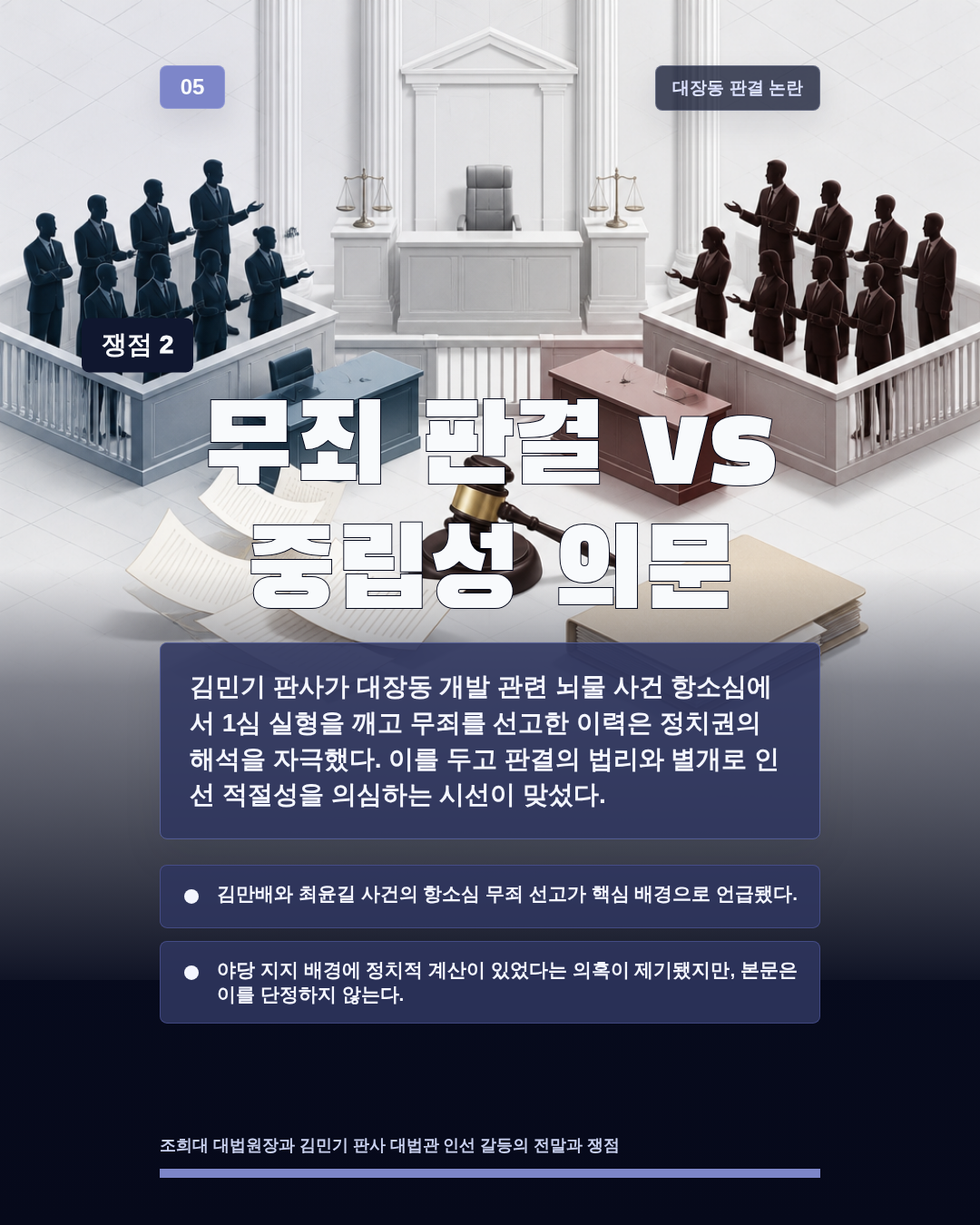 무죄 판결 vs 중립성 의문