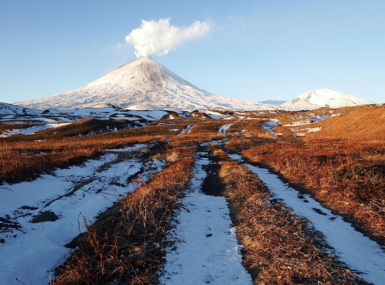 클루체프스카야 화산의 전경