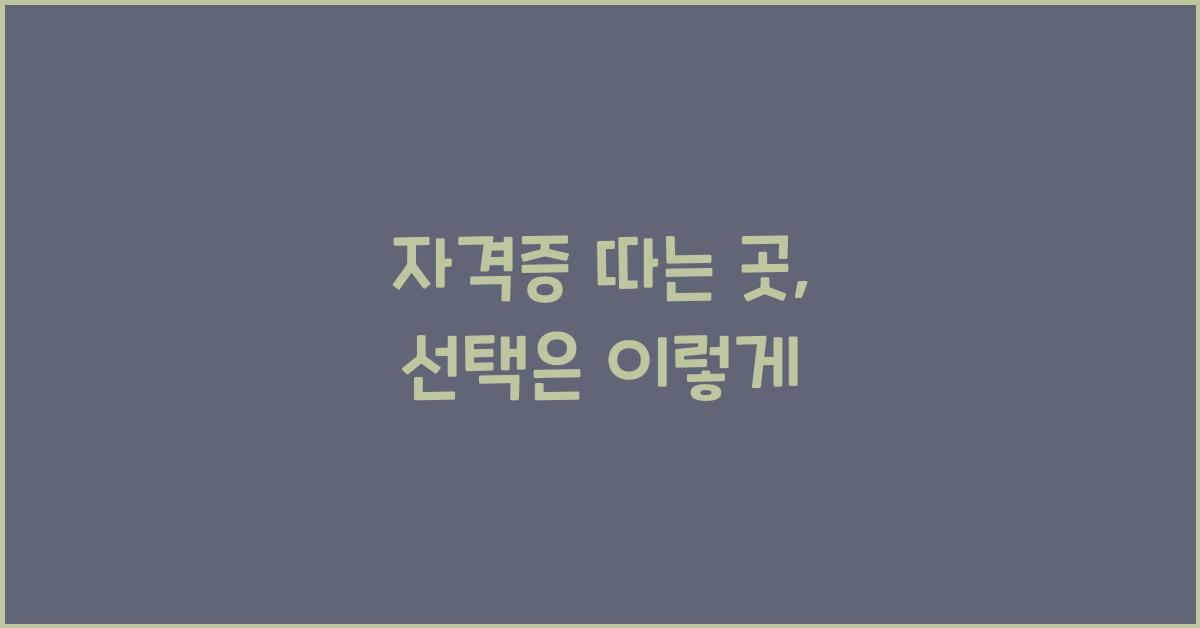 자격증 따는 곳