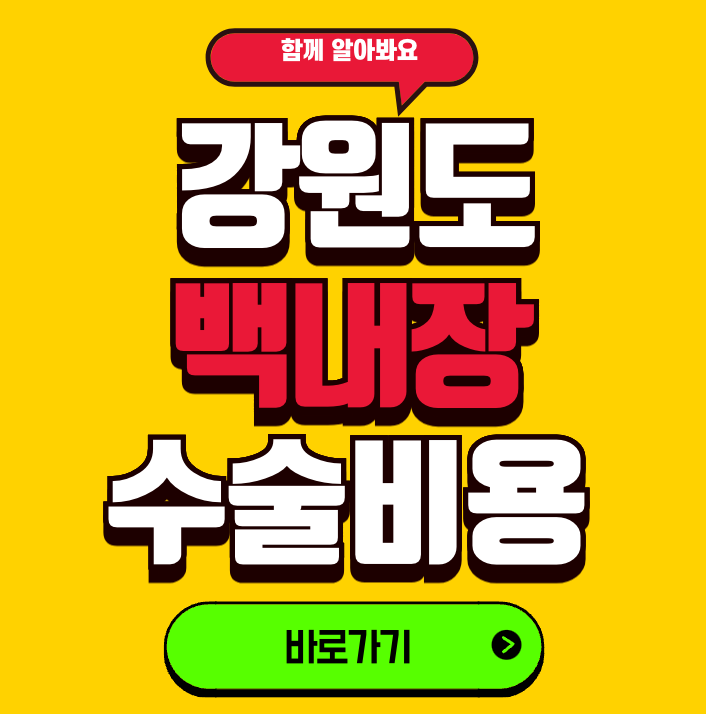 강원도 백내장 수술비