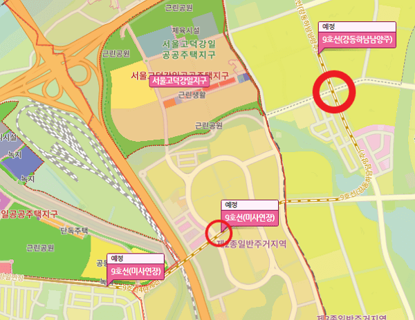 9호선 미사역 위치