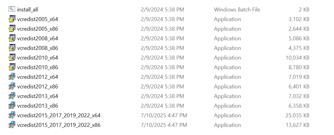 올인원 런타임 다운로드
