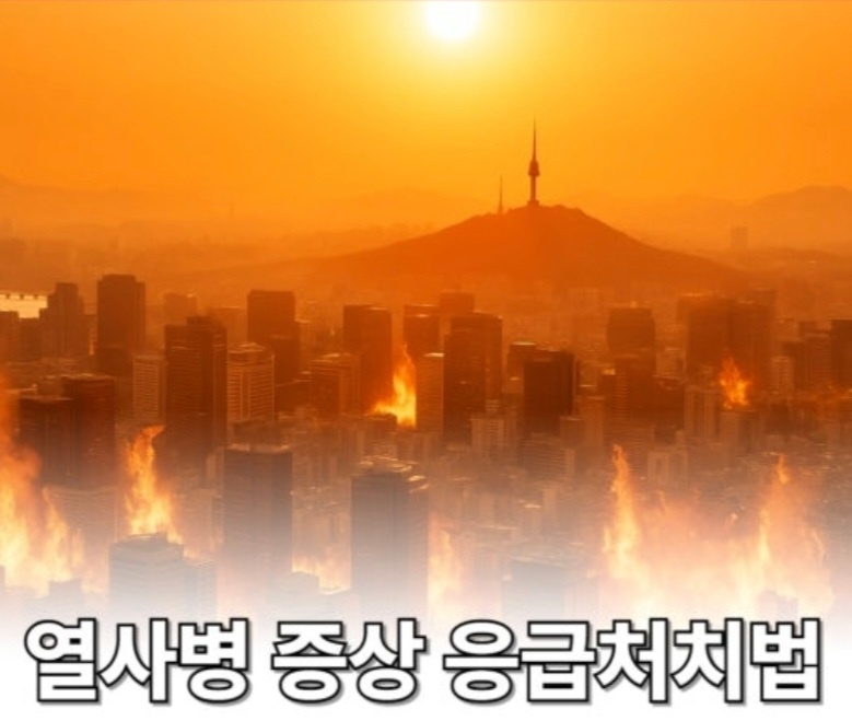 폭염으로 인해 열사병 응급처치 필요 홍보이미지