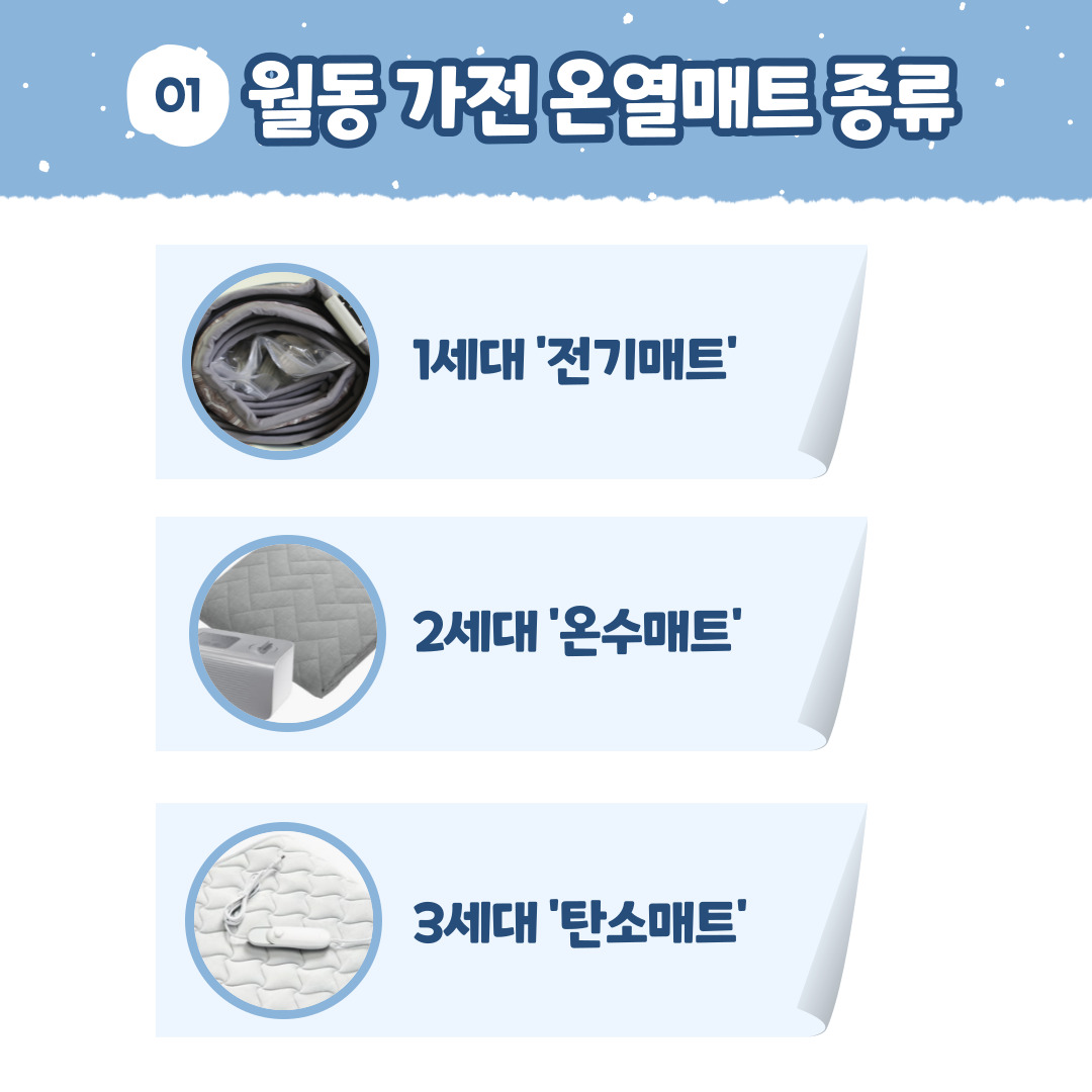 온열 가전제품 온열매트 종류 및 장단점