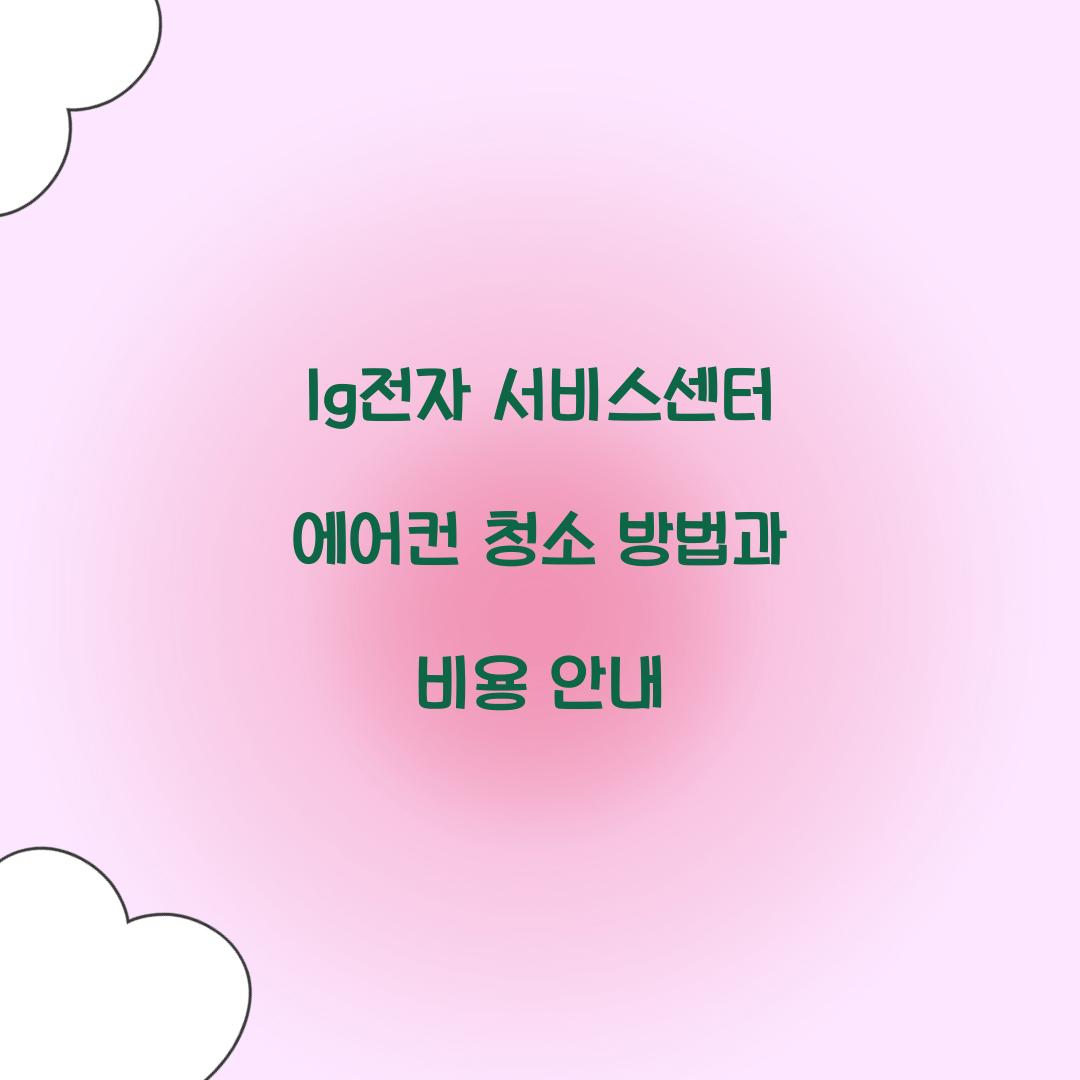 lg전자 서비스센터 에어컨 청소